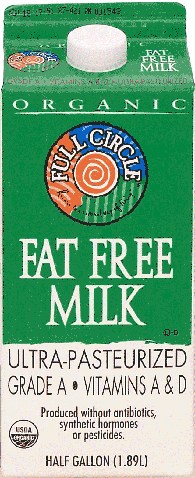 Full Circle  fat free milk, organic, ultra-pasteurized, grade A Full-Size Picture